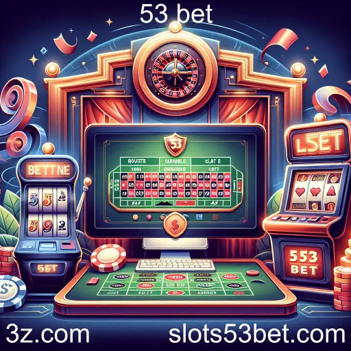 Imagem promocional da 53 bet mostrando a plataforma e suas vantagens